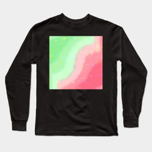 Waves Of Greens and Pinks Long Sleeve T-Shirt